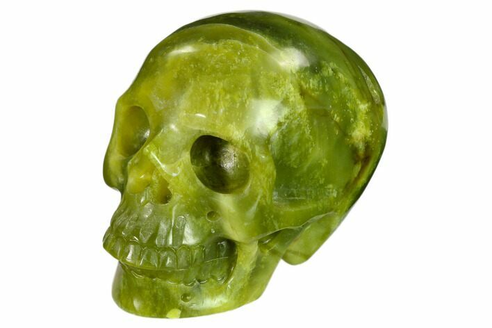 Realistic, Polished Jade (Nephrite) Skull #151140